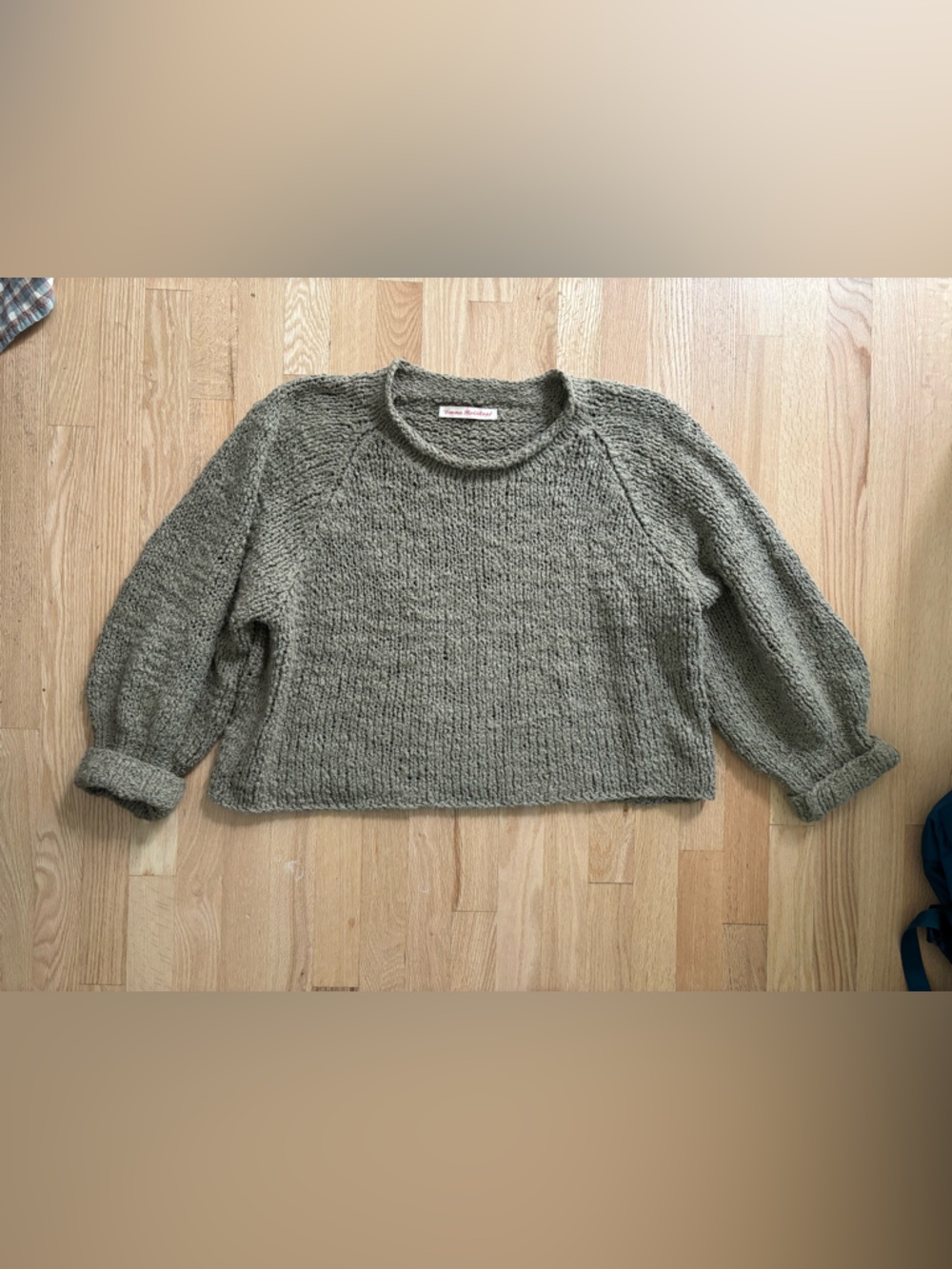 Emma Rothkopf nogu handknit pullover cotton sweater in iron large L gray - Picture 2 of 4
